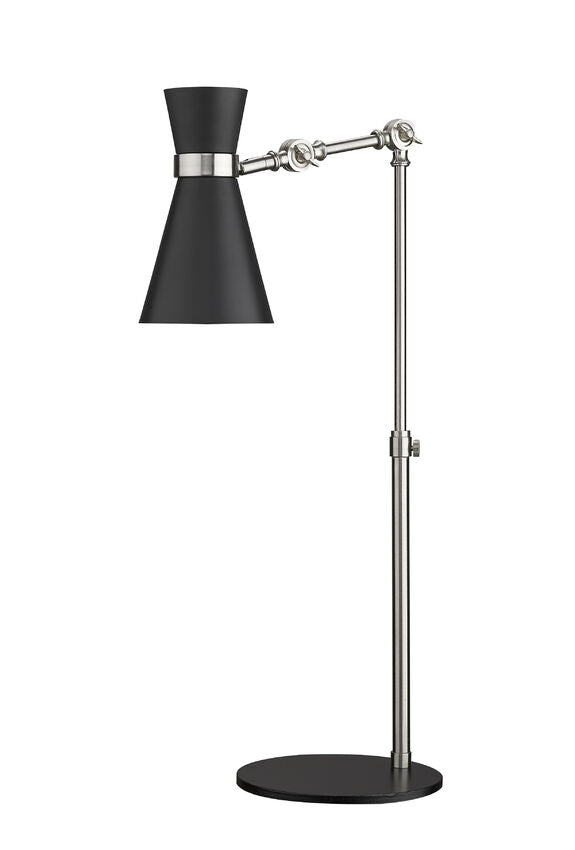 Z-Lite Soriano 14" 1-Light Matte Black and Brushed Nickel Table Lamp