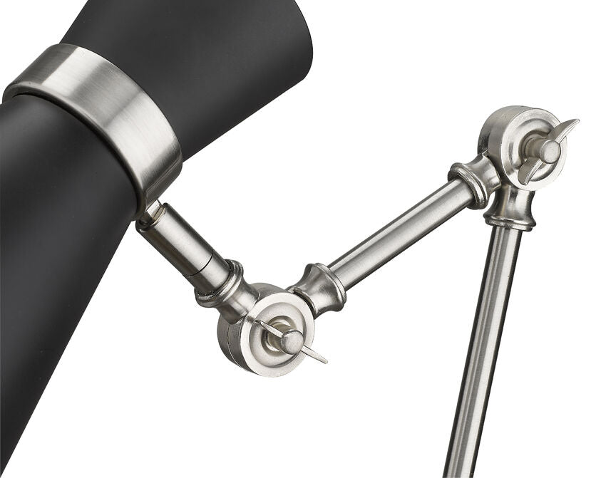 Z-Lite Soriano 14" 1-Light Matte Black and Brushed Nickel Table Lamp