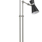 Z-Lite Soriano 57" Matte Black and Brushed Nickel Floor Lamp With Matte Black Metal Shade