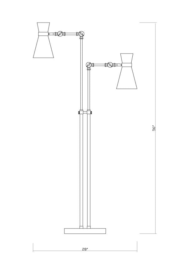 Z-Lite Soriano 57" Matte Black and Brushed Nickel Floor Lamp With Matte Black Metal Shade