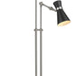 Z-Lite Soriano 57" Matte Black and Brushed Nickel Floor Lamp With Matte Black Metal Shade