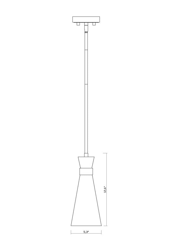 Z-Lite Soriano 6" 1-Light Matte Black and Heritage Brass Mini Pendant Light With Metal Shade