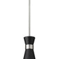 Z-Lite Soriano 8" 1-Light Matte Black and Brushed Nickel Pendant Light