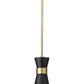 Z-Lite Soriano 8" 1-Light Matte Black and Heritage Brass Pendant Light