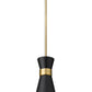 Z-Lite Soriano 8" 1-Light Matte Black and Heritage Brass Pendant Light