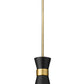 Z-Lite Soriano 8" 1-Light Matte Black and Heritage Brass Pendant Light