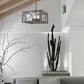 Z-Lite Stanwood 18" 4-Light Bronze Pendant Light With Water Droplet Glass Shade