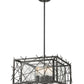 Z-Lite Stanwood 18" 4-Light Bronze Pendant Light With Water Droplet Glass Shade