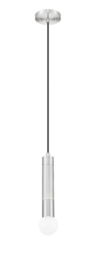 Z-Lite Stari 1-Light Medium Bulb Base Brushed Nickel Steel Pendant Light