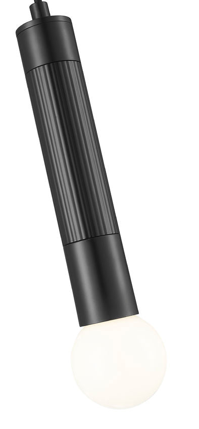 Z-Lite Stari 1-Light Medium Bulb Base Matte Black Steel Pendant Light