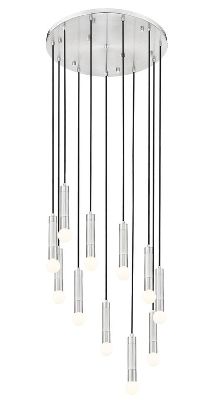 Z-Lite Stari 11-Light Medium Bulb Base Brushed Nickel Steel Frame Chandelier