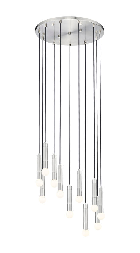 Z-Lite Stari 11-Light Medium Bulb Base Brushed Nickel Steel Frame Chandelier