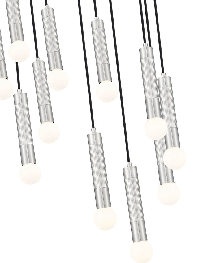 Z-Lite Stari 11-Light Medium Bulb Base Brushed Nickel Steel Frame Chandelier