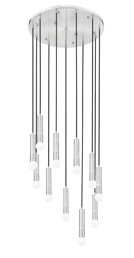 Z-Lite Stari 11-Light Medium Bulb Base Brushed Nickel Steel Frame Chandelier