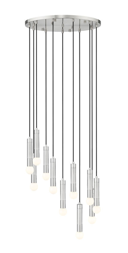 Z-Lite Stari 11-Light Medium Bulb Base Brushed Nickel Steel Frame Chandelier