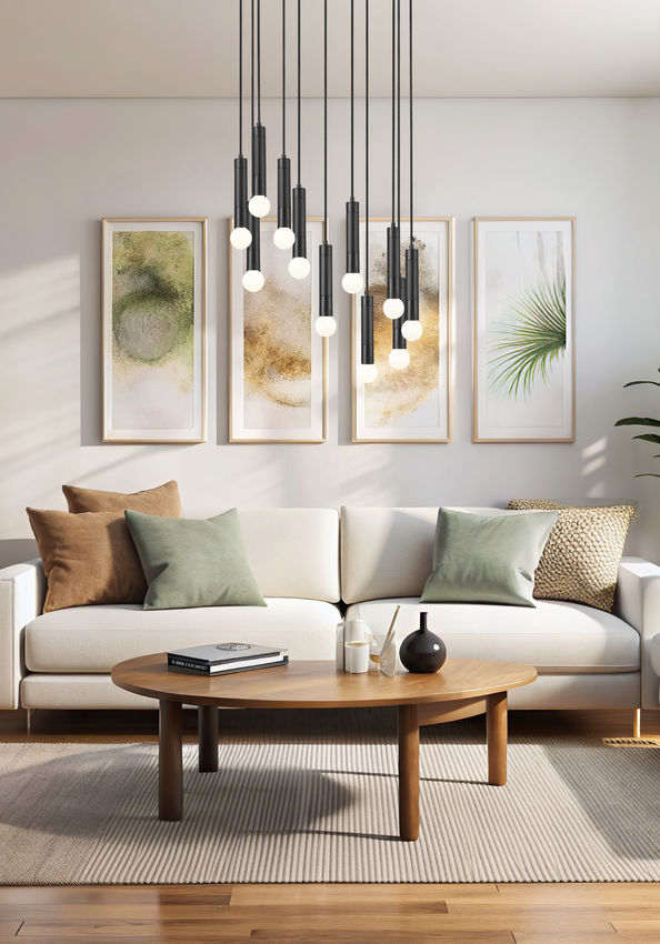 Z-Lite Stari 11-Light Medium Bulb Base Matte Black Steel Frame Chandelier