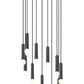 Z-Lite Stari 11-Light Medium Bulb Base Matte Black Steel Frame Chandelier