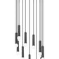 Z-Lite Stari 11-Light Medium Bulb Base Matte Black Steel Frame Chandelier