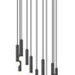 Z-Lite Stari 11-Light Medium Bulb Base Matte Black Steel Frame Chandelier