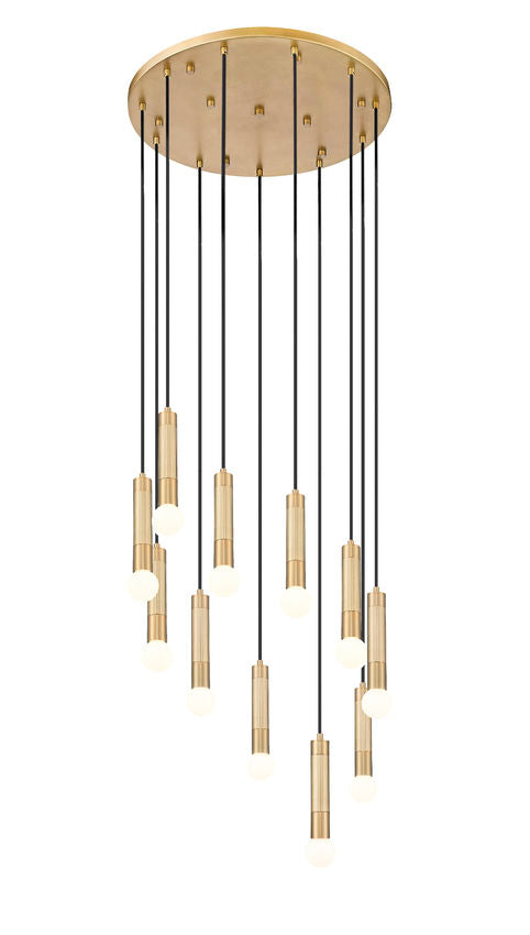 Z-Lite Stari 11-Light Medium Bulb Base Modern Gold Steel Frame Chandelier