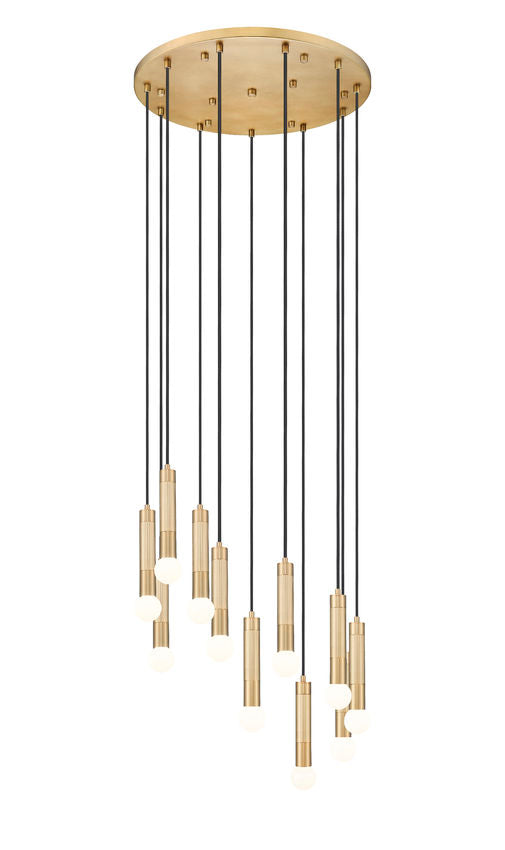 Z-Lite Stari 11-Light Medium Bulb Base Modern Gold Steel Frame Chandelier