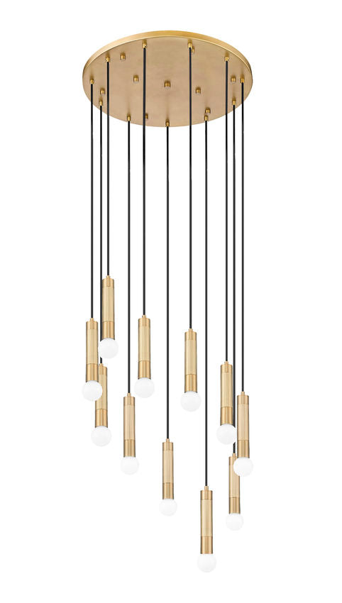 Z-Lite Stari 11-Light Medium Bulb Base Modern Gold Steel Frame Chandelier