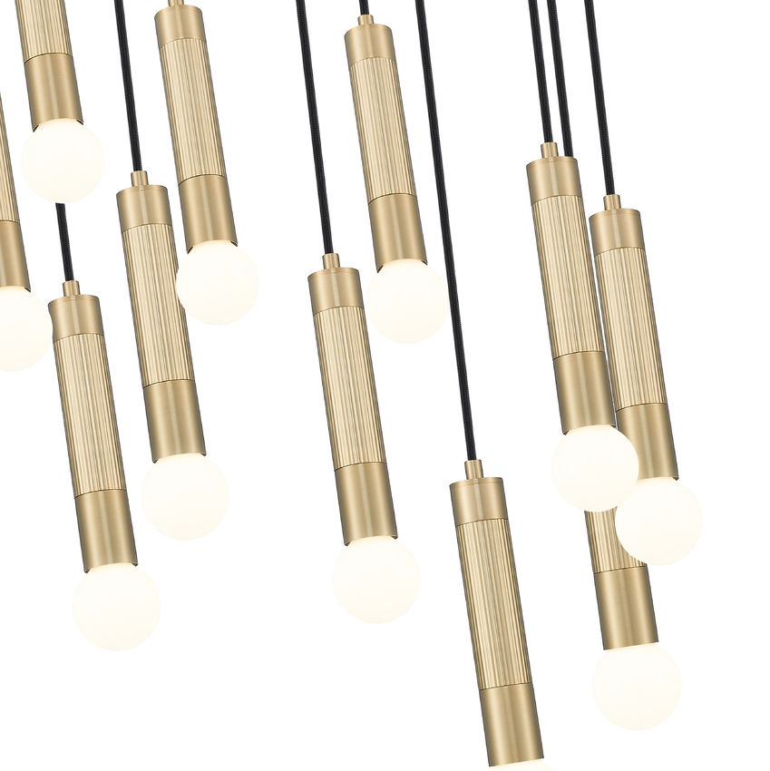 Z-Lite Stari 11-Light Medium Bulb Base Modern Gold Steel Frame Chandelier