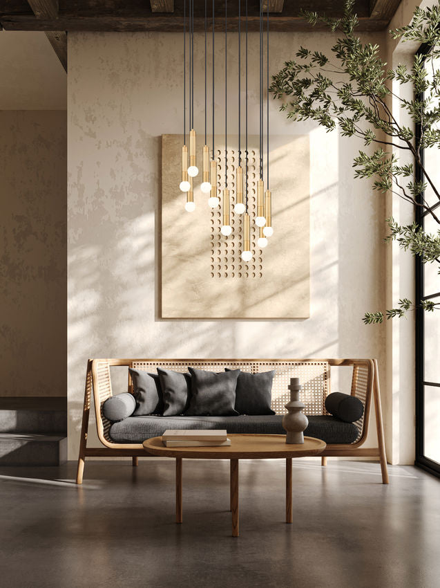 Z-Lite Stari 11-Light Medium Bulb Base Modern Gold Steel Frame Chandelier