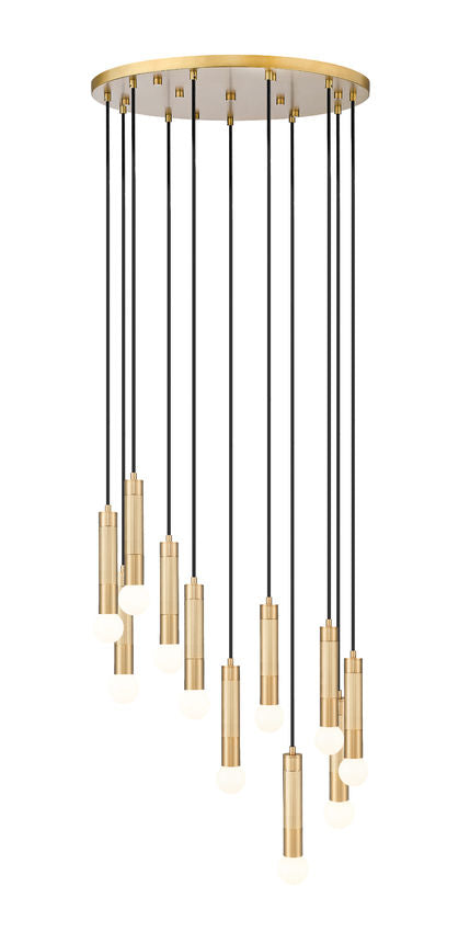 Z-Lite Stari 11-Light Medium Bulb Base Modern Gold Steel Frame Chandelier