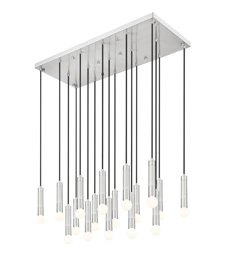 Z-Lite Stari 17-Light Medium Bulb Base Brushed Nickel Steel Frame Linear Chandelier