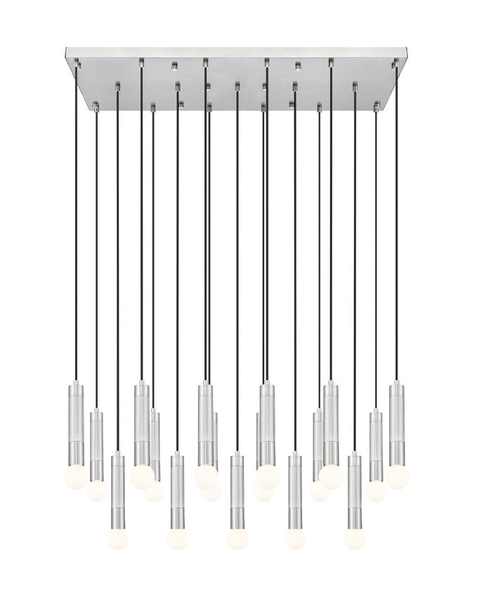 Z-Lite Stari 17-Light Medium Bulb Base Brushed Nickel Steel Frame Linear Chandelier