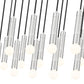 Z-Lite Stari 17-Light Medium Bulb Base Brushed Nickel Steel Frame Linear Chandelier