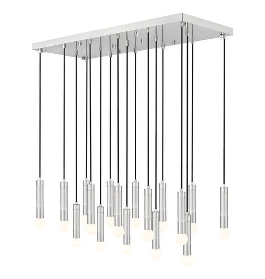Z-Lite Stari 17-Light Medium Bulb Base Brushed Nickel Steel Frame Linear Chandelier