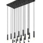 Z-Lite Stari 17-Light Medium Bulb Base Matte Black Steel Frame Linear Chandelier