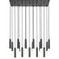 Z-Lite Stari 17-Light Medium Bulb Base Matte Black Steel Frame Linear Chandelier