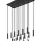 Z-Lite Stari 17-Light Medium Bulb Base Matte Black Steel Frame Linear Chandelier