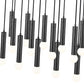 Z-Lite Stari 17-Light Medium Bulb Base Matte Black Steel Frame Linear Chandelier