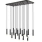 Z-Lite Stari 17-Light Medium Bulb Base Matte Black Steel Frame Linear Chandelier