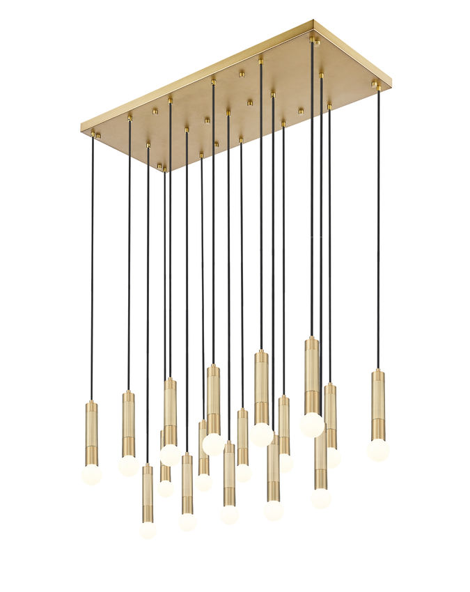 Z-Lite Stari 17-Light Medium Bulb Base Modern Gold Steel Frame Linear Chandelier