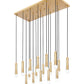 Z-Lite Stari 17-Light Medium Bulb Base Modern Gold Steel Frame Linear Chandelier