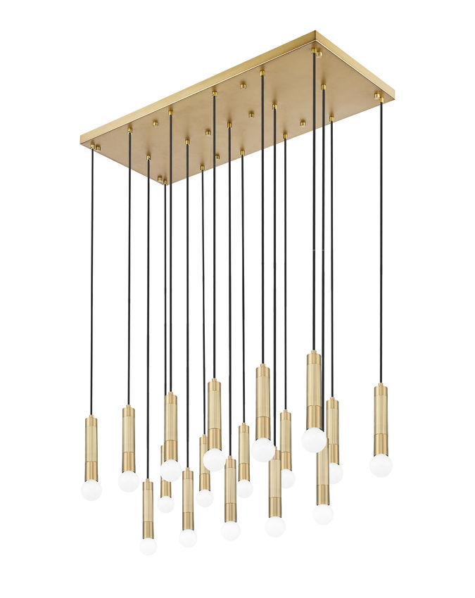 Z-Lite Stari 17-Light Medium Bulb Base Modern Gold Steel Frame Linear Chandelier