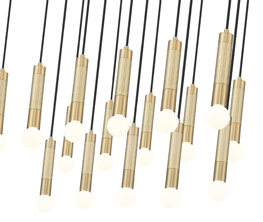 Z-Lite Stari 17-Light Medium Bulb Base Modern Gold Steel Frame Linear Chandelier