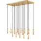 Z-Lite Stari 17-Light Medium Bulb Base Modern Gold Steel Frame Linear Chandelier