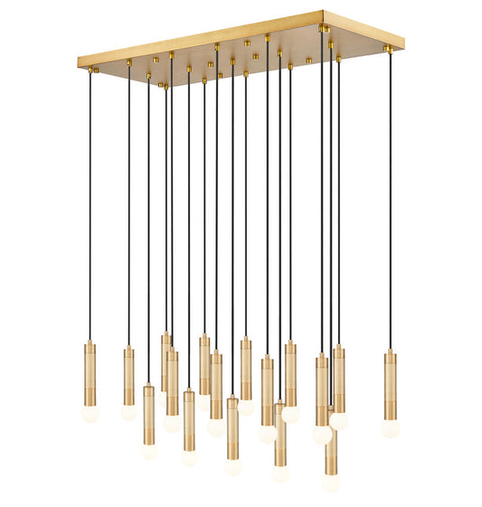 Z-Lite Stari 17-Light Medium Bulb Base Modern Gold Steel Frame Linear Chandelier
