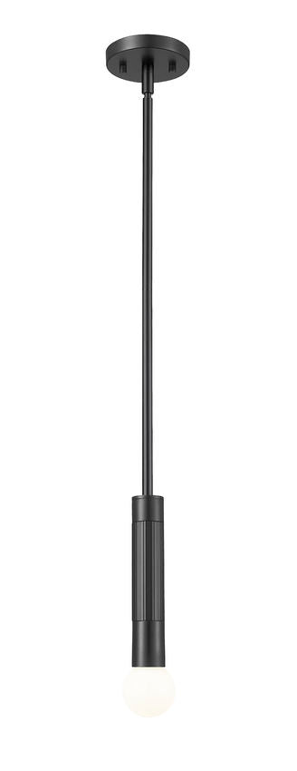 Z-Lite Stari 1956P-ROD-MB 1-Light Medium Bulb Base Matte Black Steel Pendant Light