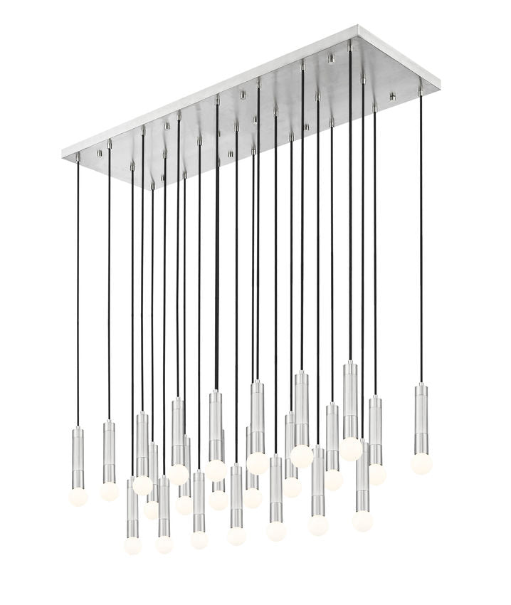 Z-Lite Stari 23-Light Medium Bulb Base Brushed Nickel Steel Frame Linear Chandelier