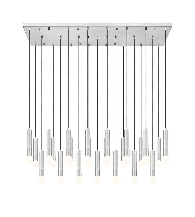 Z-Lite Stari 23-Light Medium Bulb Base Brushed Nickel Steel Frame Linear Chandelier