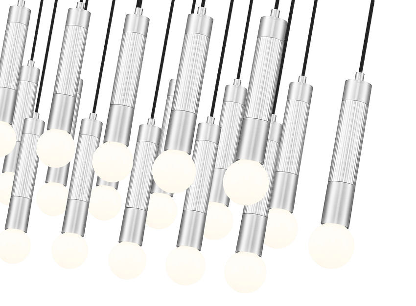 Z-Lite Stari 23-Light Medium Bulb Base Brushed Nickel Steel Frame Linear Chandelier