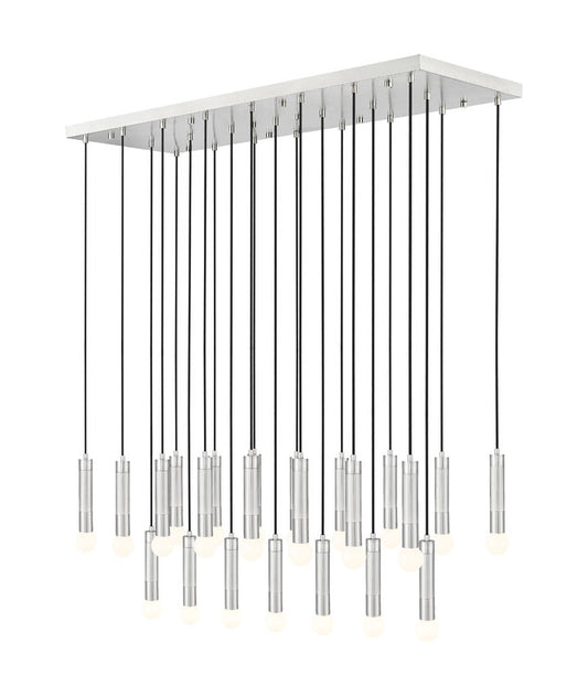 Z-Lite Stari 23-Light Medium Bulb Base Brushed Nickel Steel Frame Linear Chandelier