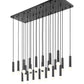 Z-Lite Stari 23-Light Medium Bulb Base Matte Black Steel Frame Linear Chandelier